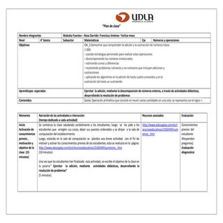 Planificación 1 suma 