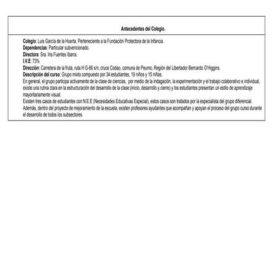 Planificación 3° básico ciencias