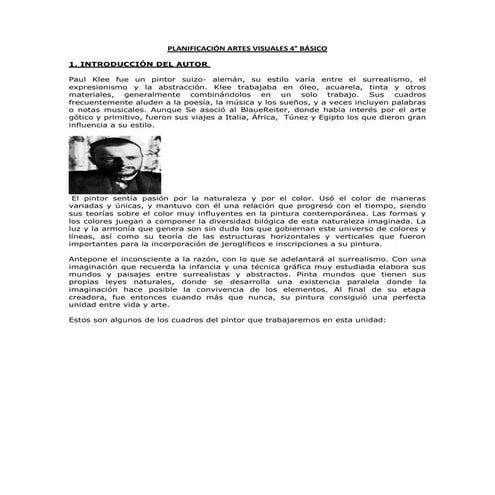Planificación artes visuales 4