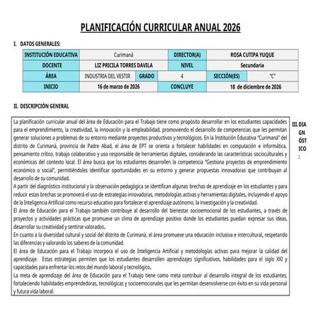 Plan de Desarrollo Curricular para Educación Secundaria en Oruro 2025 ...