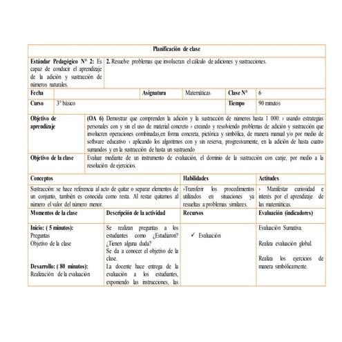 Planificación de clase 6