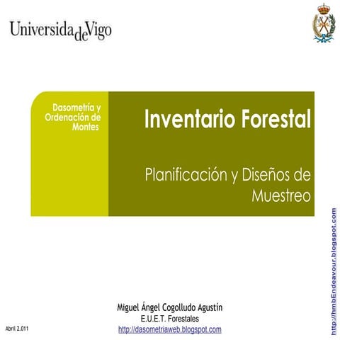 Inventario Forestal, planificación y diseño de inventario