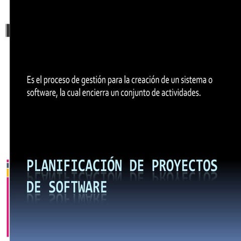 Planificación de proyectos de software