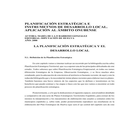 Planificación estratégica y el desarrollo local | PDF
