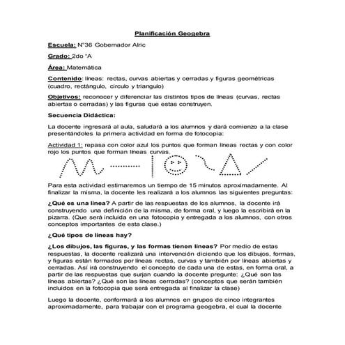 Planificación geogebra | DOCX