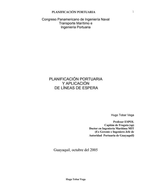 Planificación portuaria hugo tobar