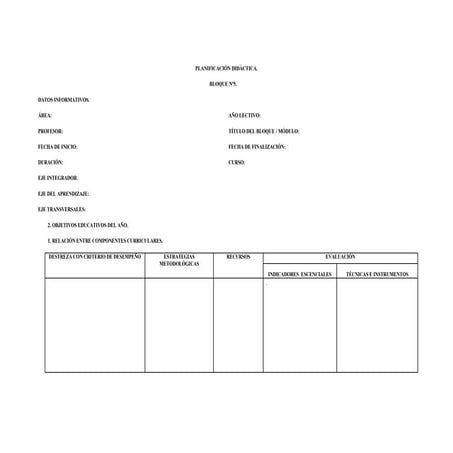 Planificación semnal