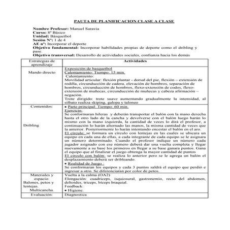 Planificacion basquetbol