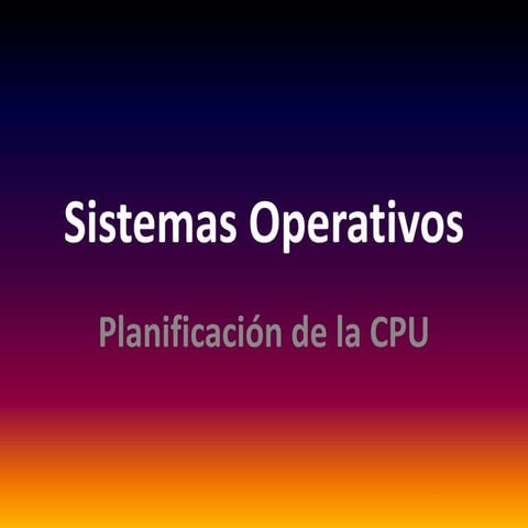Planificacion cpu