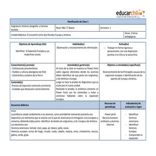 Planificación clase a clase
