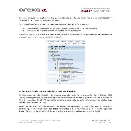 Planificacion de costes de personal en sap - Tutorial SAP HCM