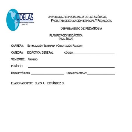 Planificacion didactica general