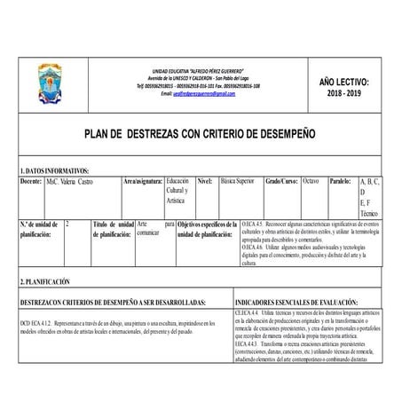 Planificaciones de-destrezas-8vo-unidad-2