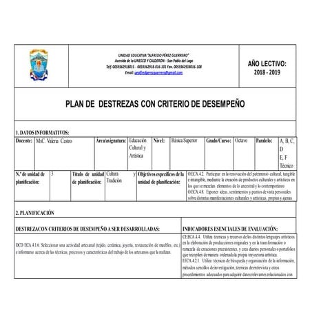 Planificaciones de-destrezas-8vo-unidad-3
