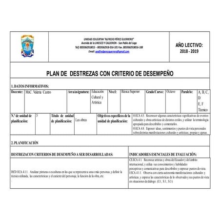 Planificaciones de-destrezas-8vo-unidad-5