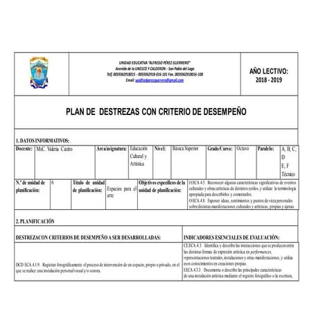 Planificaciones de-destrezas-8vo-unidad-6