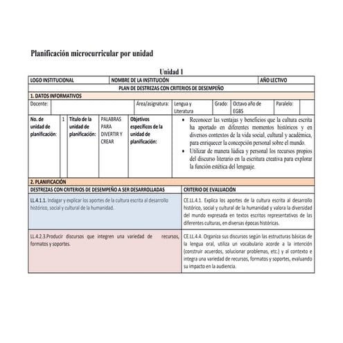 Planificaciones microcurriculares lengua 8.docx