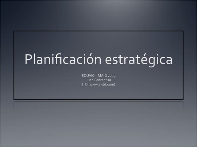 Planificacion Estrategica 1ªSesion ...