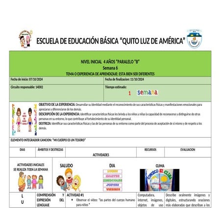 PLANIFICACION SEMANA REGIMEN SIERRA 2025