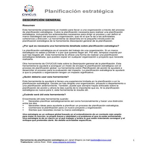 Planificacion Estrategica