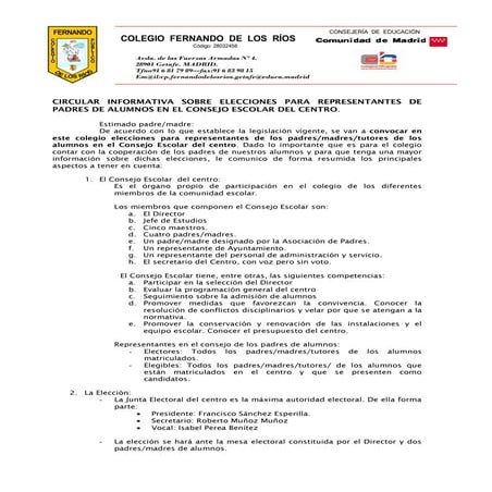 PLANIFICACIÓN Y CONVOCATORIA DE CONSEJO ESCOLAR