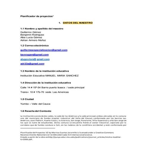 Planificador de proyectos mms tita