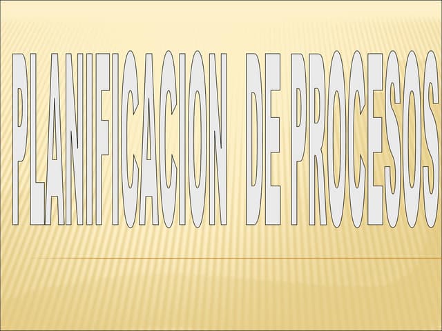 planificacion de los procesos