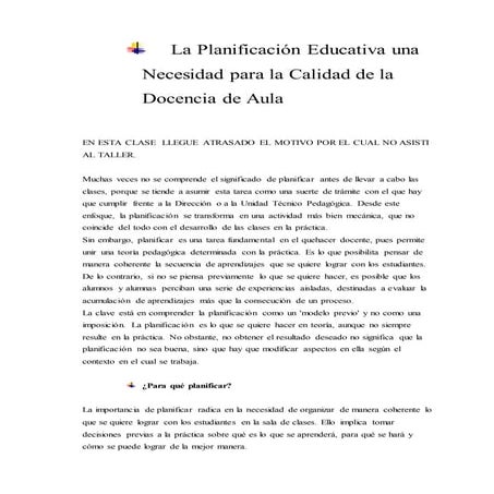 Planificar