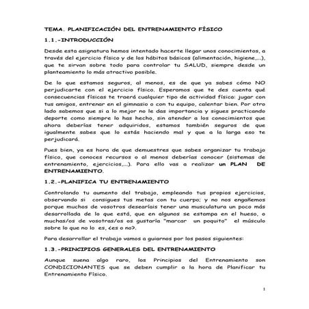 Planifica tu entrenamiento