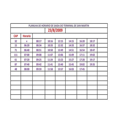 Planilha Em Horario De 23 De Agosto