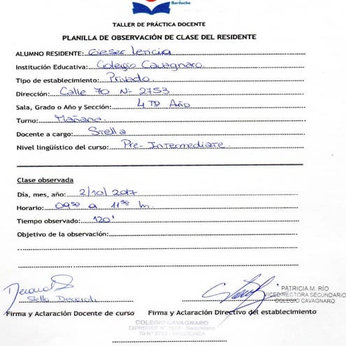 Planilla observación