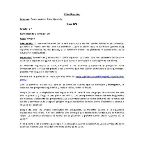 Planificación conl Programa  Prezi