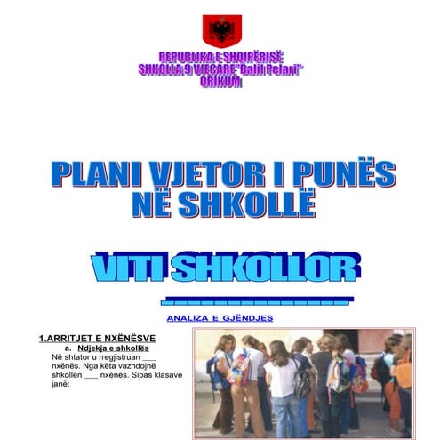 Plani vjetor i shkollës