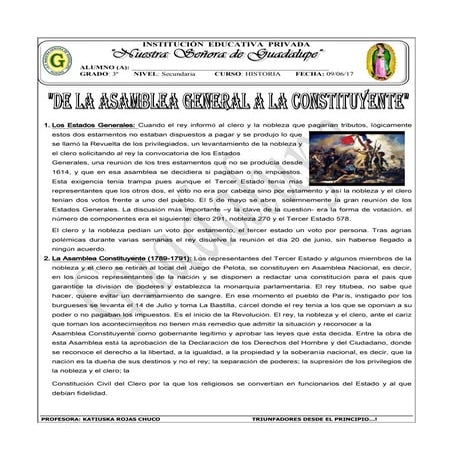 Plan lector de la asamblea a la constituyente