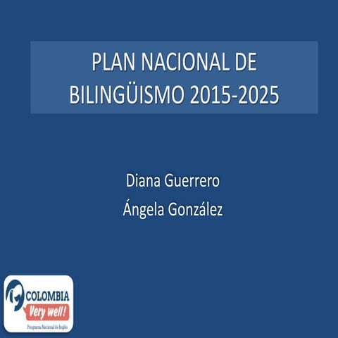 Plan nacional de bilingüismo 2015 2025