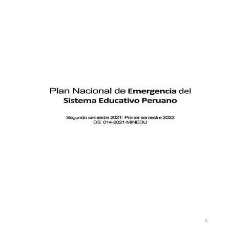 Plan nacional de emergencia del se