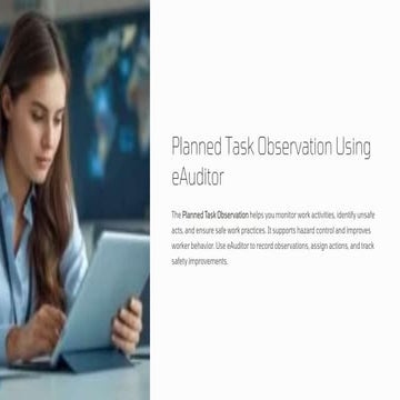 Planned Task Observation with eAuditor Audits and inspections | PDF