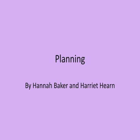 Planning