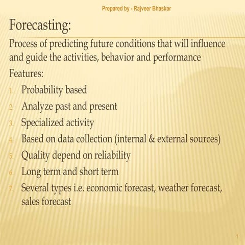 Forecasting and MBO
