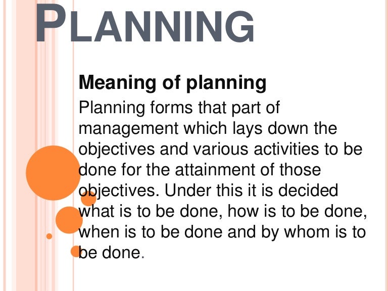 Planning
