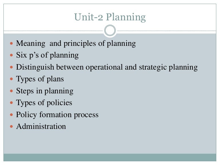Planning in management process