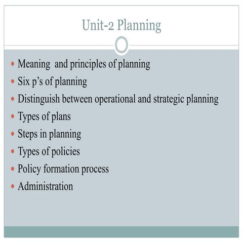 Planning in management process