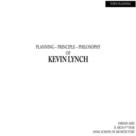 Planning principle-philosophy of kevin lynch