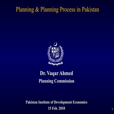 Development Planning Process in Pakistan