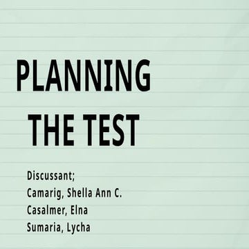 Comprehensive Guide to Planning and Developing Classroom Tests for ...