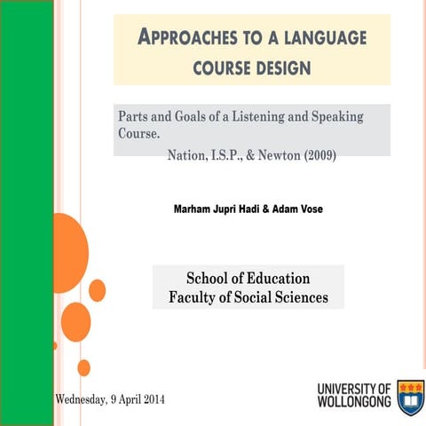 Approaches to a language course design