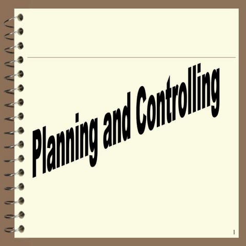 Planning And Controlling