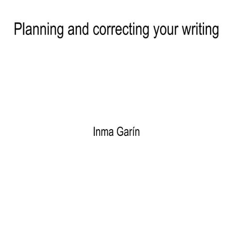 Planning and correcting your writing
