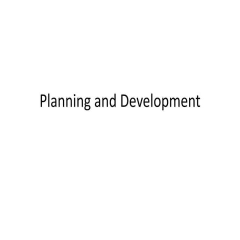 Planning and Development