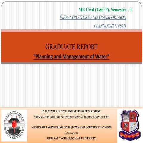 Planning and management of water